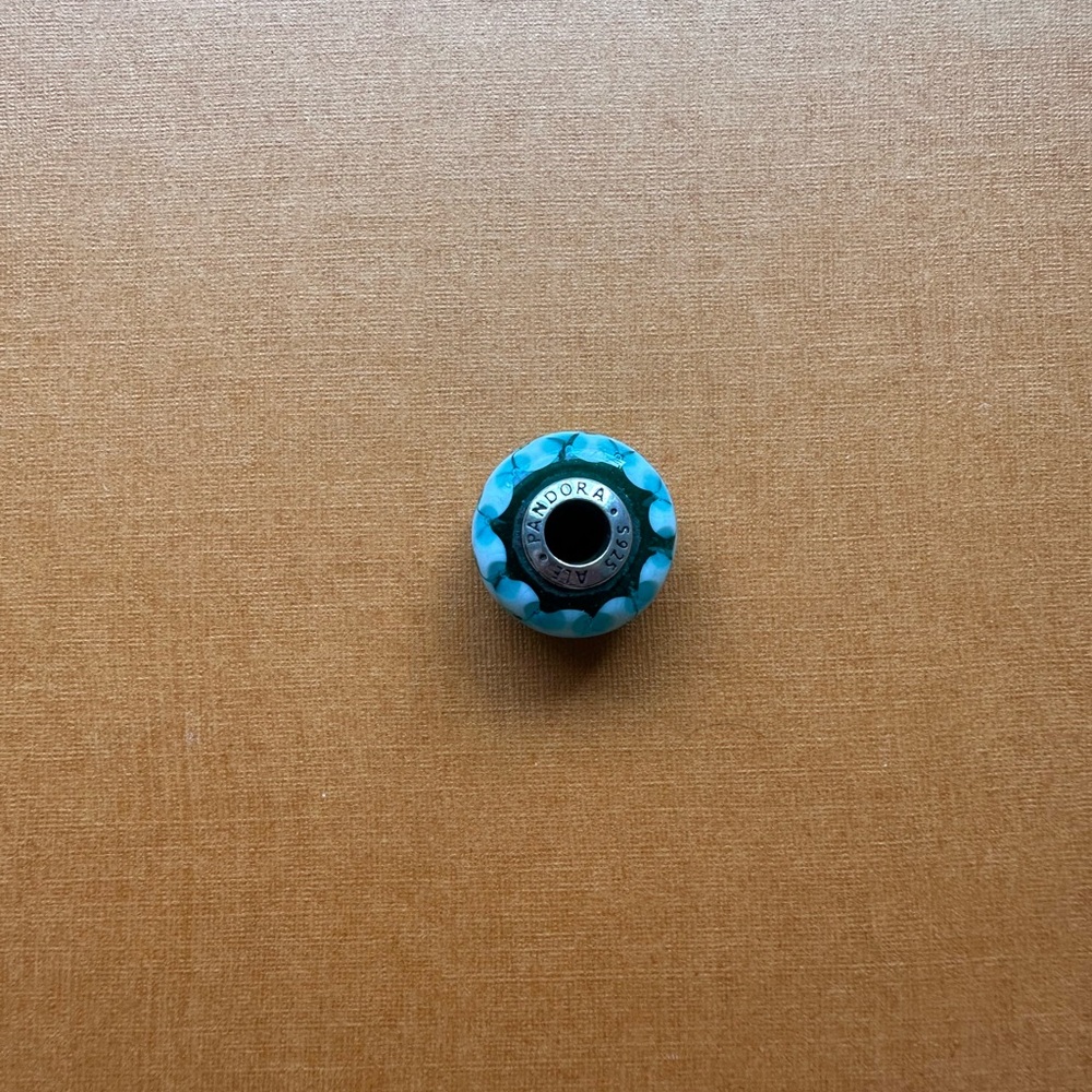 Pandora Turquoise glass charm